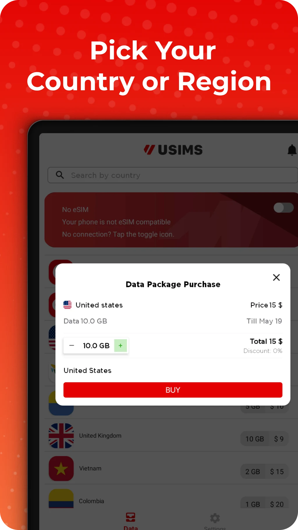 USIMS: Global eSIM for Travel screenshot